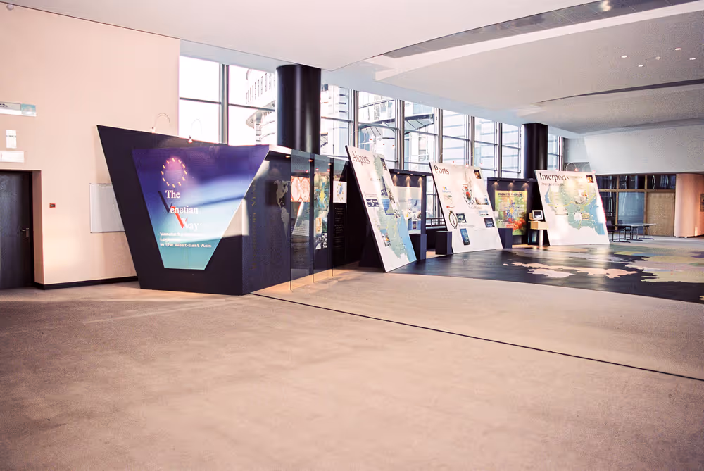 Exhibition on the passerelle between PHS and ASP buildings