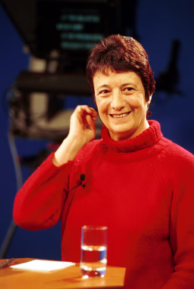 MEP Arlette LAGUILLER attends a TV interview