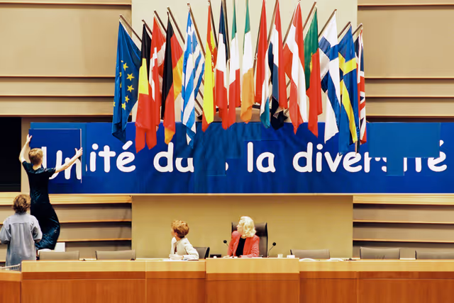 Foto 1: Proclamation of the slogan Unity diversity slogan in Brussels