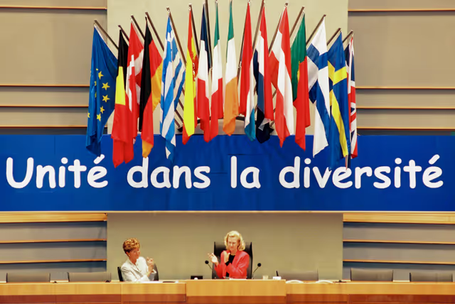 Foto 4: Proclamation of the slogan Unity diversity slogan in Brussels