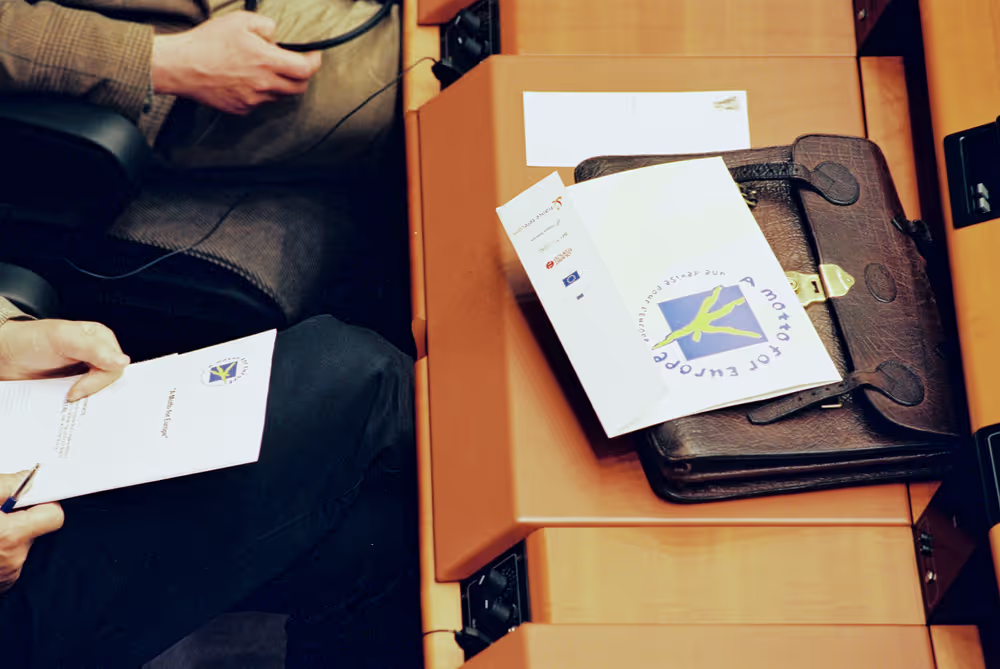 Proclamation of the slogan Unity diversity slogan in Brussels