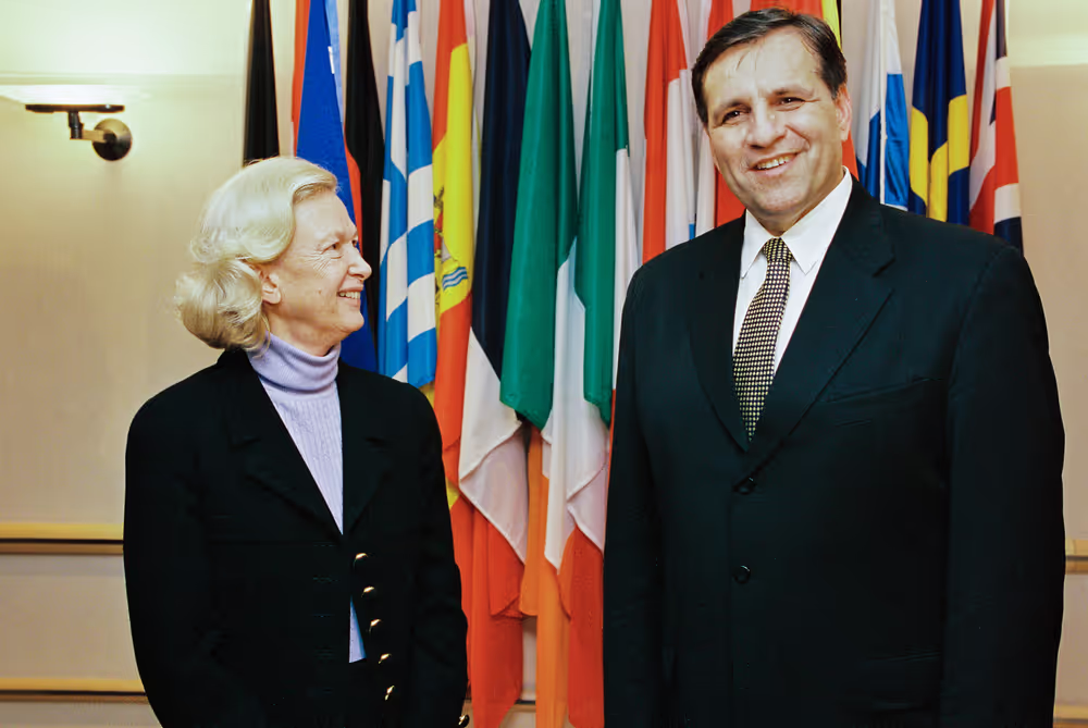 Nicole FONTAINE EP President meets Boris TRAJKOVSKI