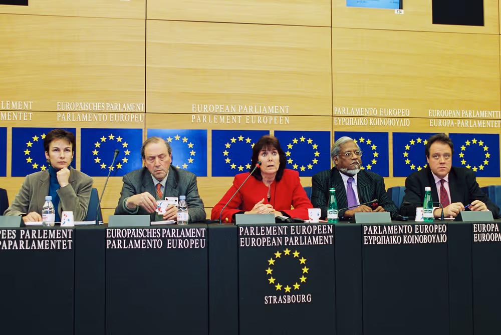 Press conference by British MEPs with guests