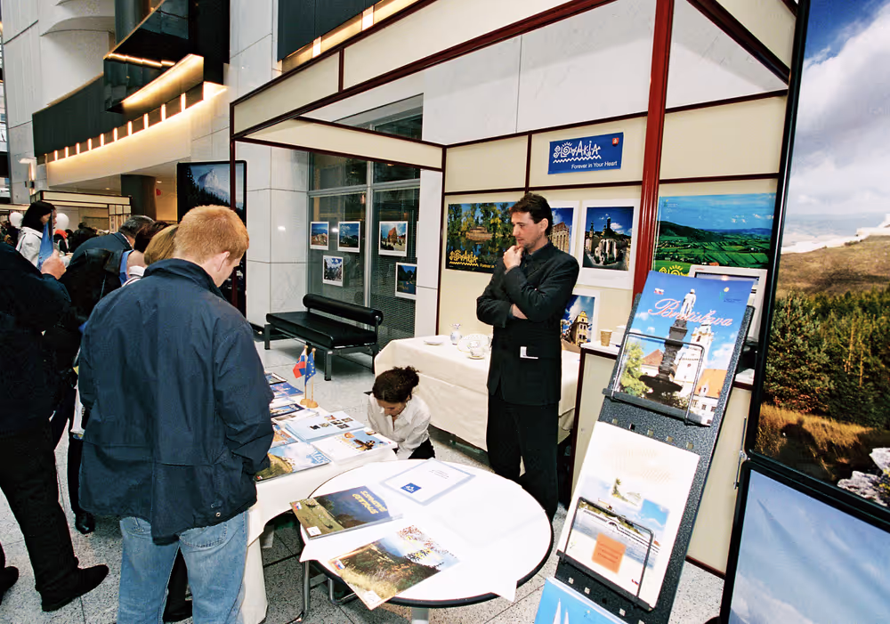 Open days at the European Parliament in Brussels on May 2002.