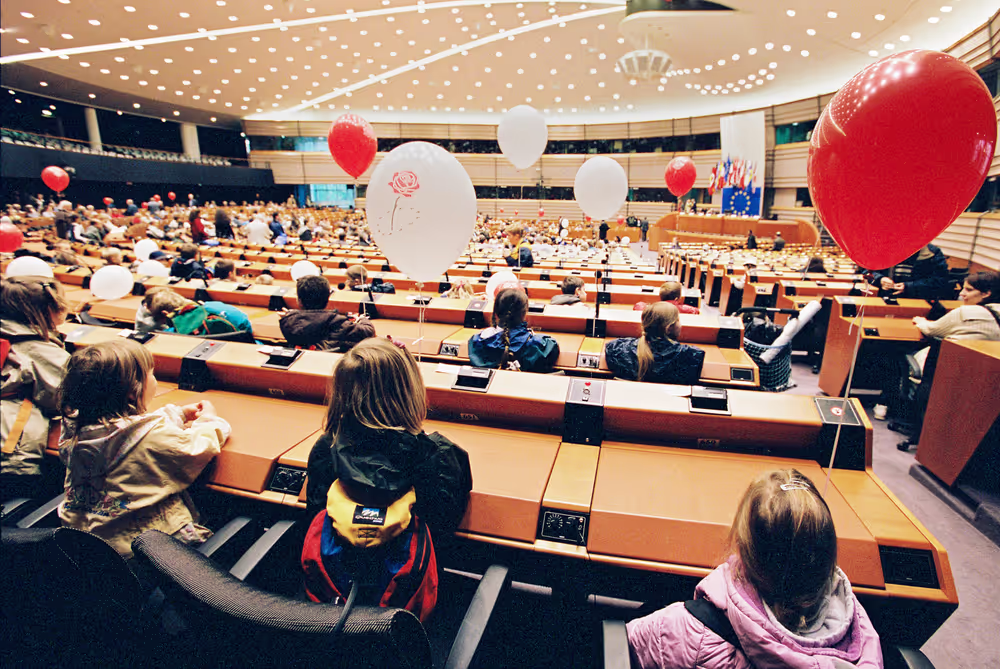 Open days at the European Parliament in Brussels on May 2002.