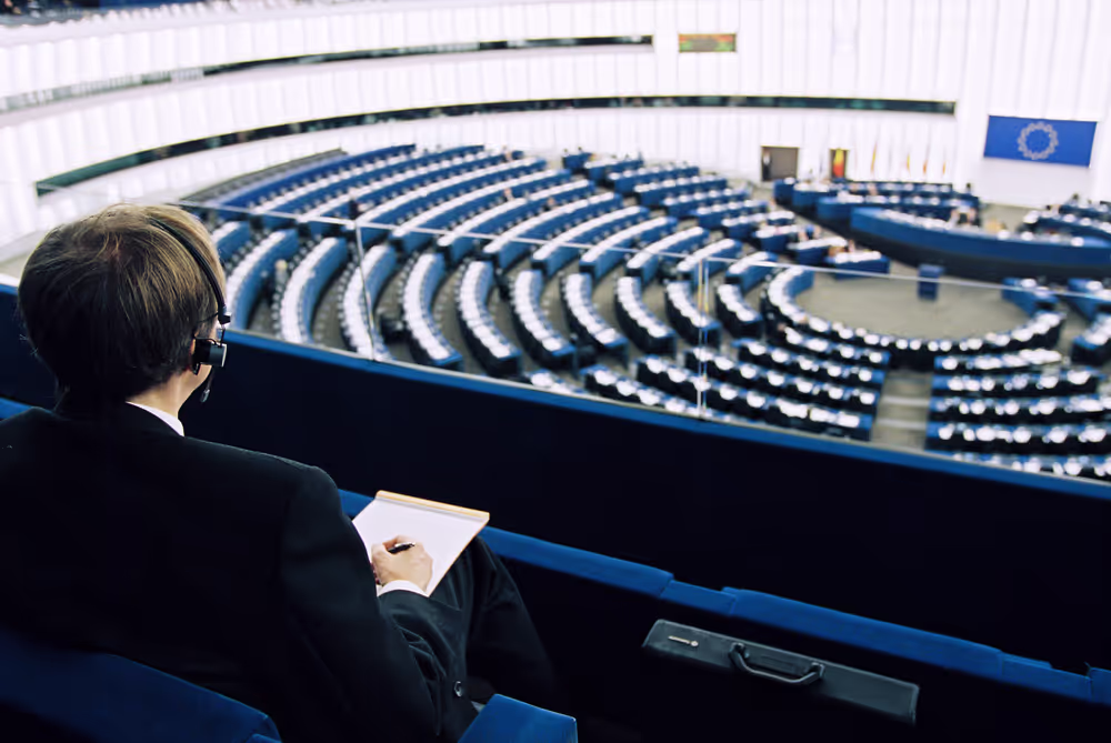 Illustration inside the EP hemicycle in Strasbourg