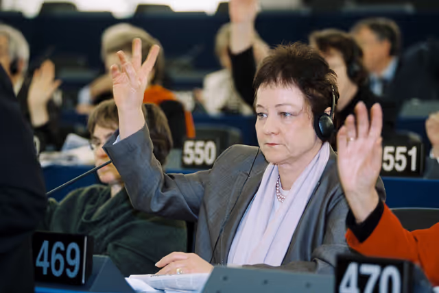 Photo 7 : MEP Baroness Sarah LUDFORD in Plenary Session in Strasbourg