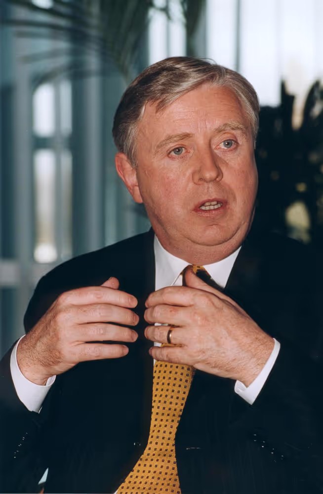 Pat COX, EP President, attends a TV interview in Strasbourg