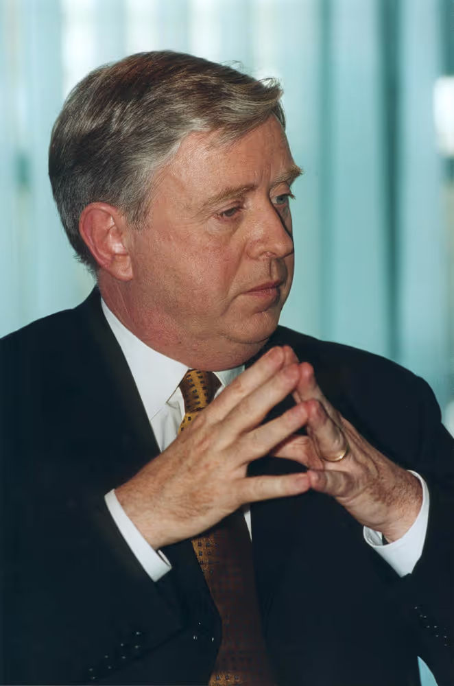 Pat COX, EP President, attends a TV interview in Strasbourg