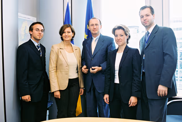 Suriet 3: MEP Othmar KARAS with assistants in Brussels