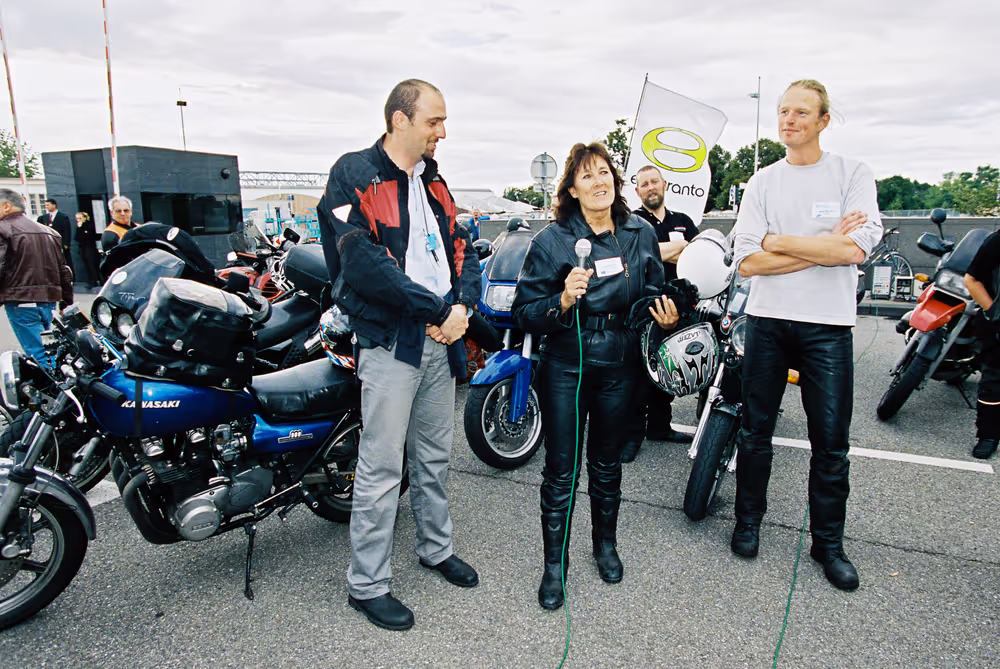 Motorcycle users demonstration outside the EP in Strasbourg