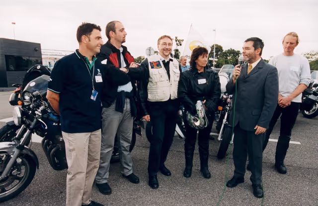 Nuotrauka 4: Motorbikes are parked in front of the LOW building in Strasbourg during a bikers protest