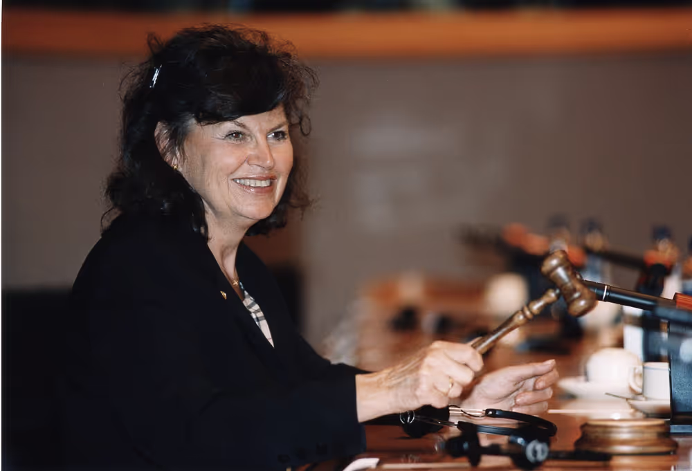 EP Vice-President Charlotte CEDERSCHIOLD presides over a meeting in Brussels