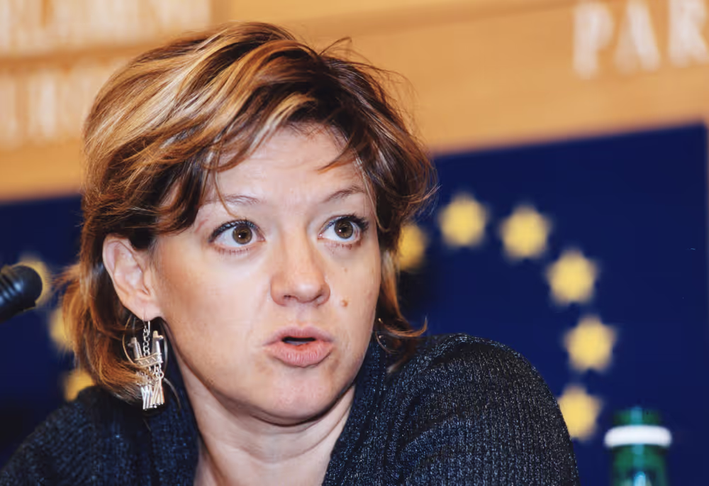 MEP Monica FRASSONI holds a news conference in Strasbourg