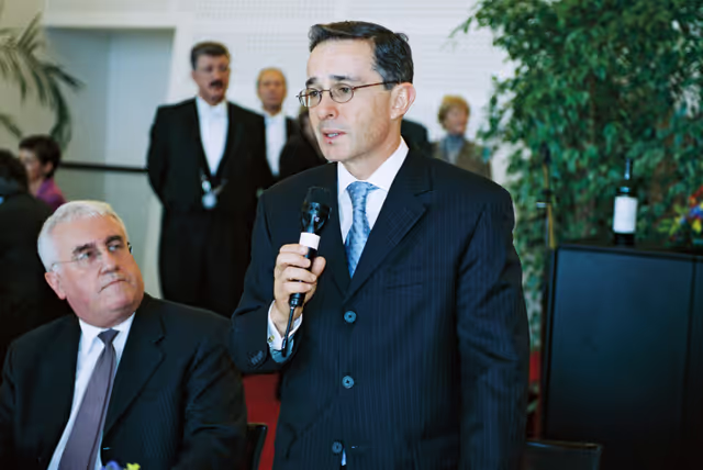 Photo 19 : Reception at the European Parliament in Strasbourg with President of Colombia.