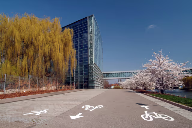 Снимка 45: Outside view on the European Parliament building Louise Weiss in Strasbourg - LOW