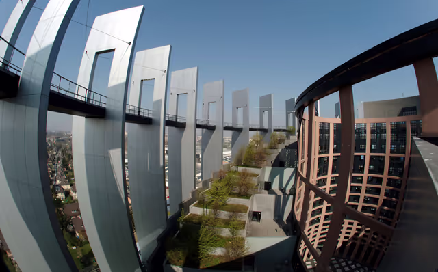 Снимка 43: Outside view on the European Parliament building Louise Weiss in Strasbourg - LOW