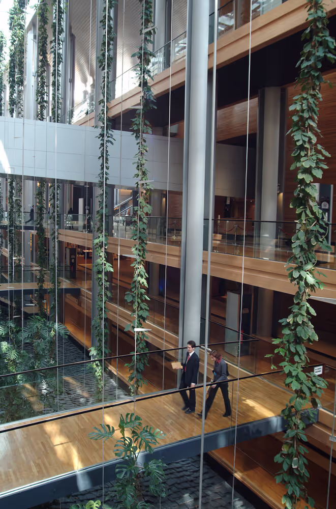 View inside the European Parliament Louise Weiss building in Strasbourg - LOW