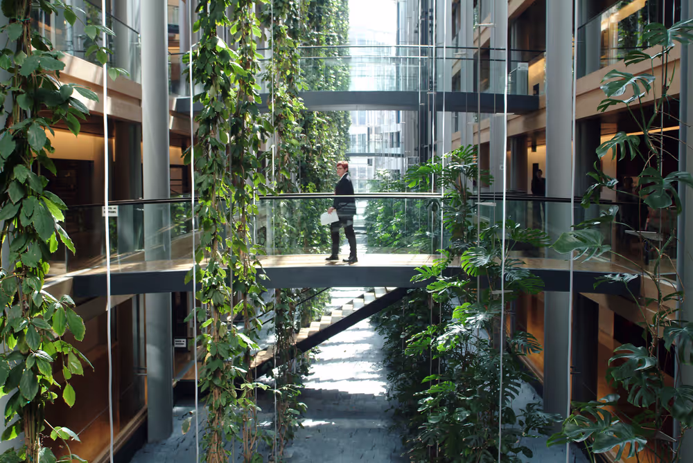 View inside the European Parliament Louise Weiss building in Strasbourg - LOW