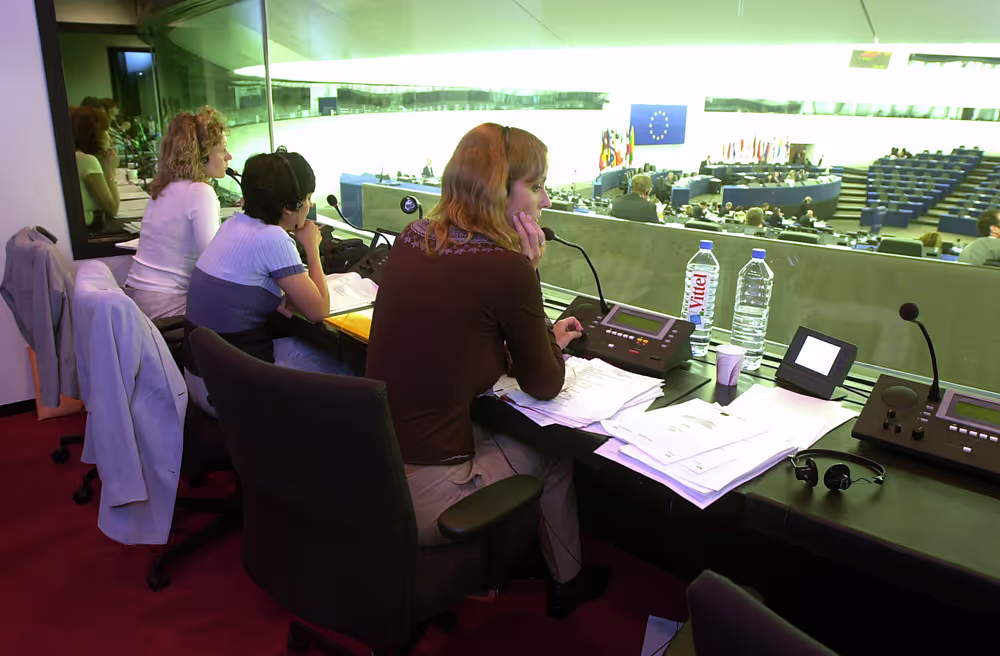 Interpretation Services, interpreters  Hemicycle in Strasbourg