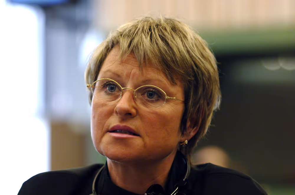 Veronique MATHIEU in a meeting at the EP in Strasbourg.