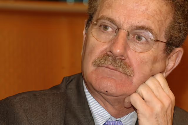 Luis YANEZ-BARNUEVO GARCIA in a meeting at the EP in Brussels.