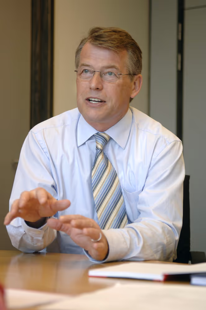 MEP Reimer BOGE attends an interview in Brussels