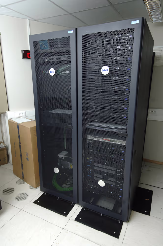 Serverroom of the EP Audiovisual service.