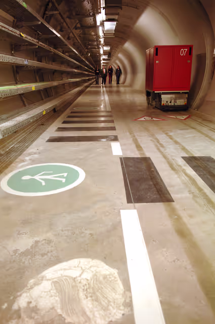 Fotografie 3: Tunnel linking the LOW and the WIC buildings under the Ill river in Strasbourg