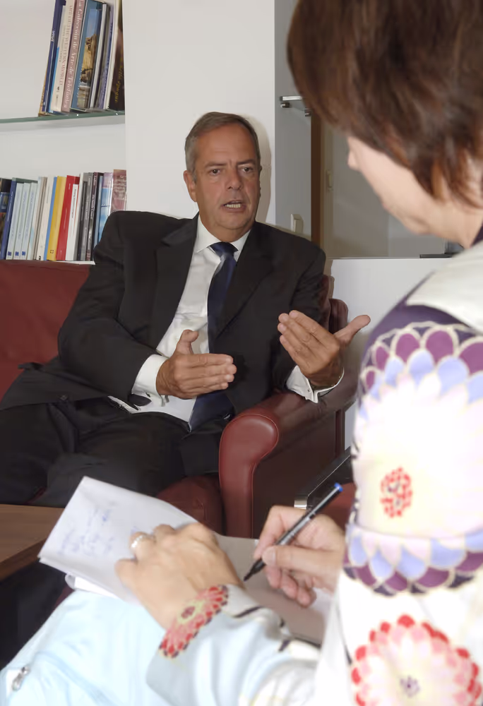 EP Secretary General Julian PRIESTLEY attends an interview in Brussels