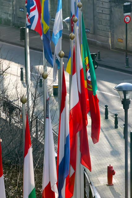 Photo 37: Flags of some country members of the European Union