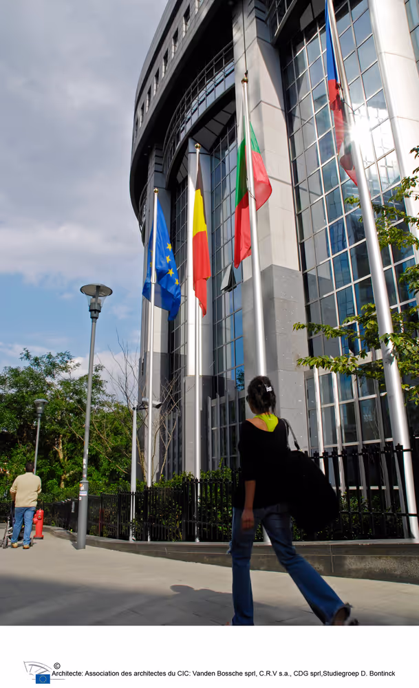 View of the EP building in Brussels.