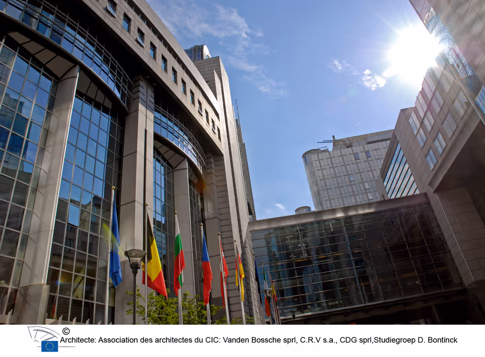 View of the EP building in Brussels.