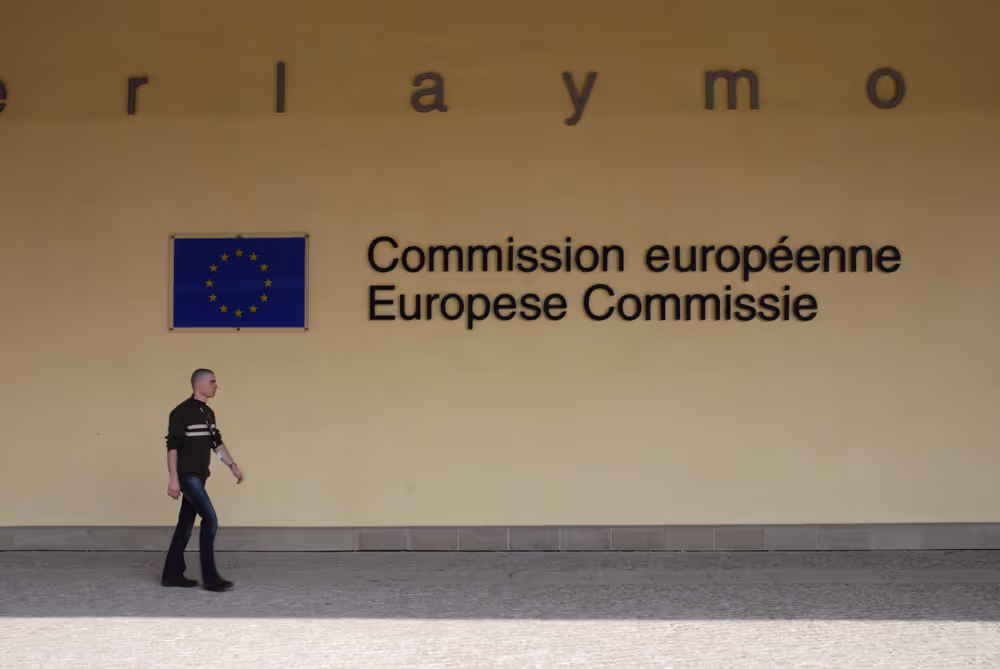 View of the EC building in Brussels.