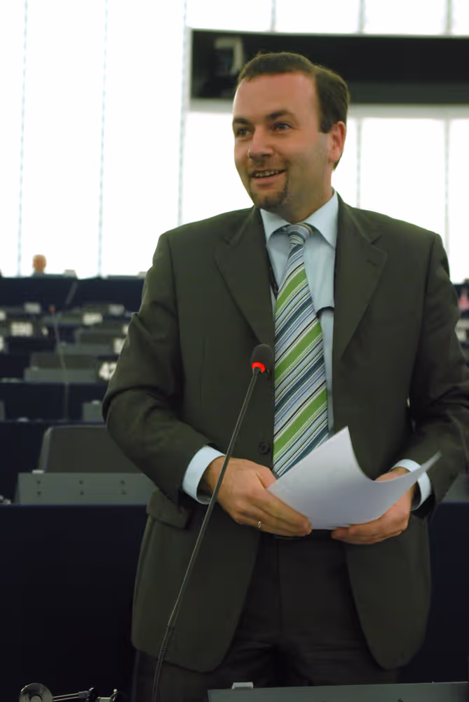 MEP Manfred WEBER takes part in a plenary session in Strasbourg