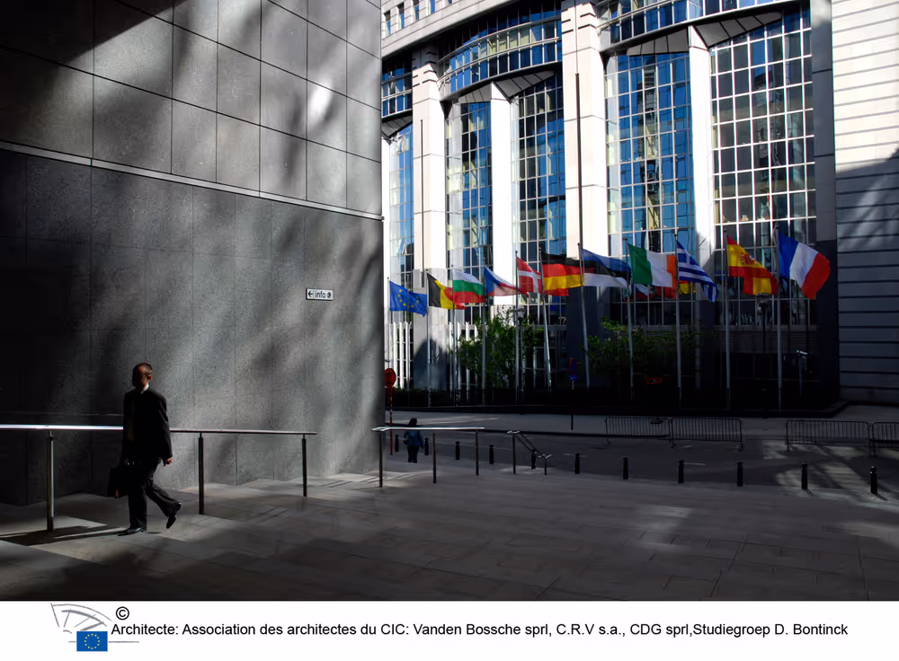 View of the EP building in Brussels.