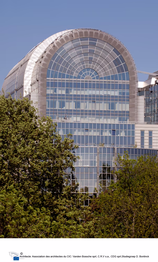 View of the EP building in Brussels.