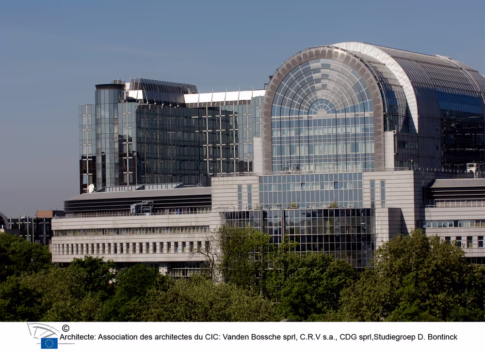 View of the EP building in Brussels.