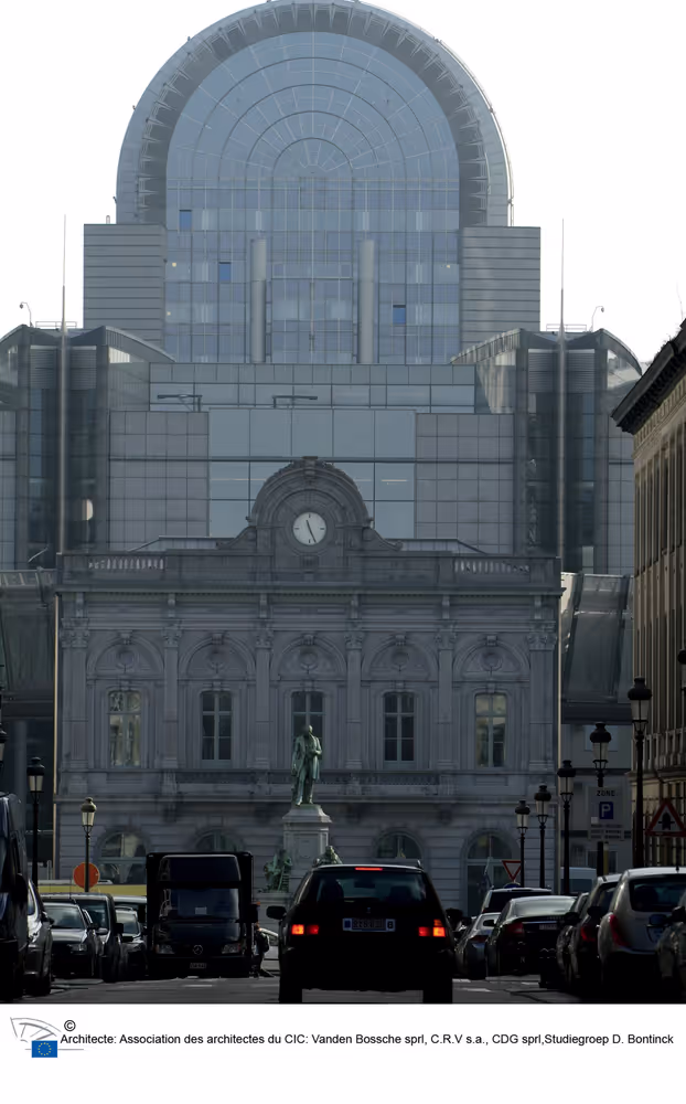 View of the EP building in Brussels.