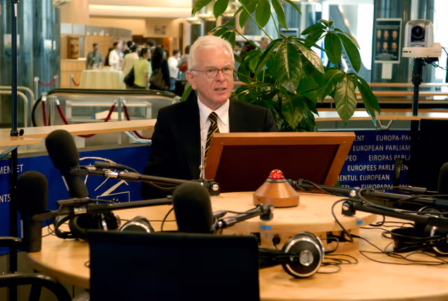 Suriet 4: EP President attends an interview at the Vox Box in Brussels