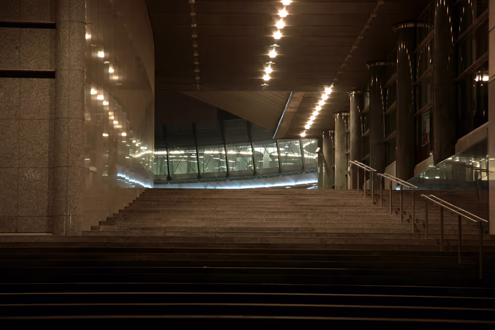 Nighttime view of the EP in Brussels.