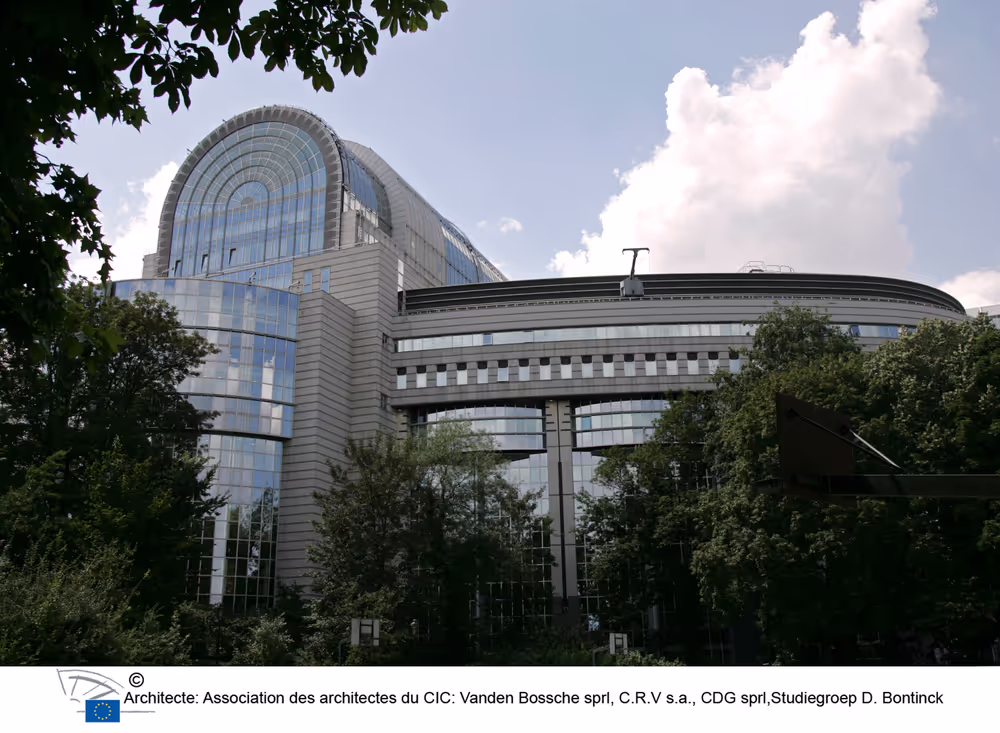 Views of the EP building in Brussels.