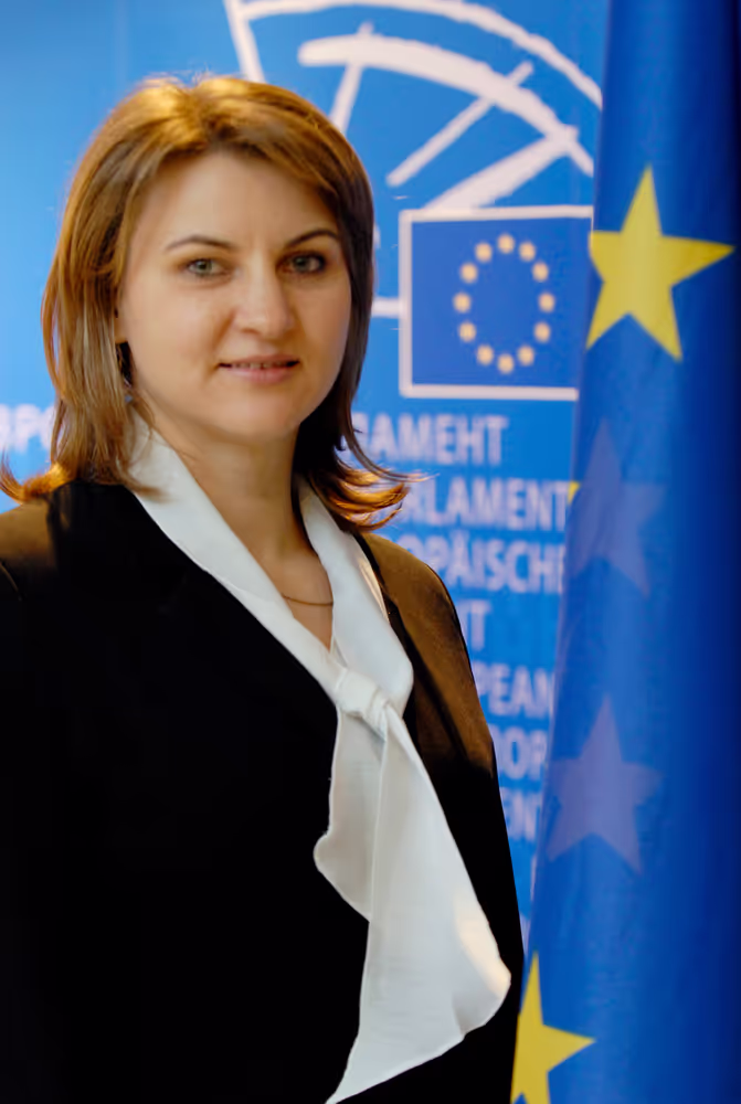 Portrait of MEP Silvia-Adriana TICAU in Brussels
