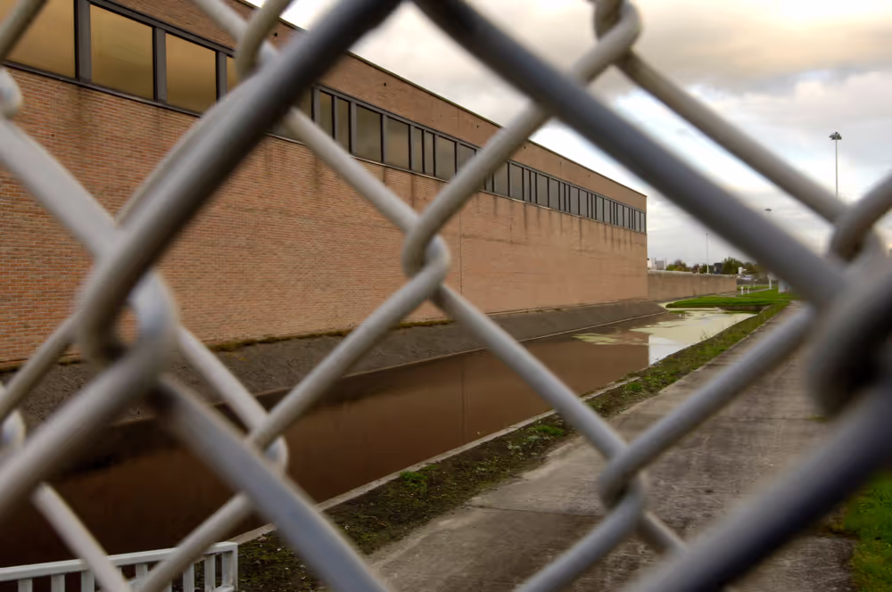 Jailhouse facility. Bars