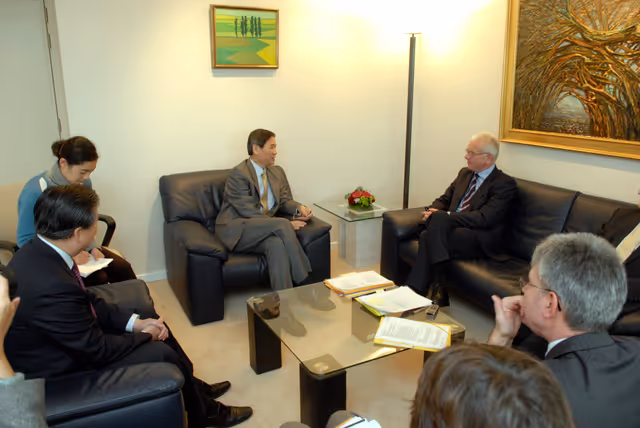 Fotografija 1: EP President meets with the Vice-Minister of the International Department, Central Committee, Communist Party of China, in Brussels
