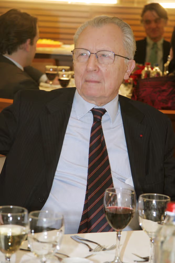 Former MEP Jacques DELORS attends a meal in Brussels