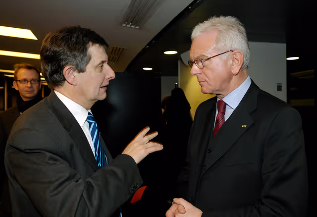 Hans Gert POETTERING - EP President meets with Jean-Pierre Jouyet, French Minister of State for European Affairs, in Strasbourg
