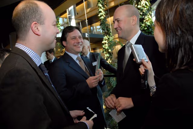 Снимка 1: Press point by the Swedish Prime Minister during his visit to the EP.