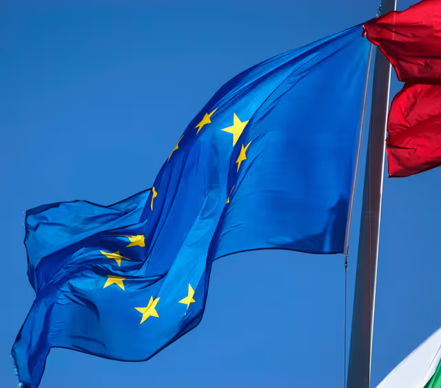 Photo 10: European flag floating in the wind