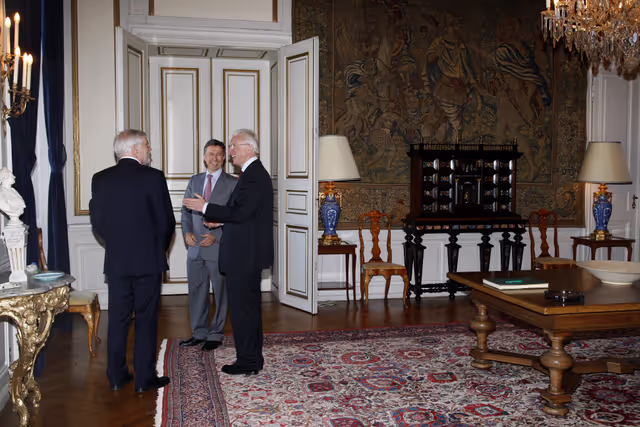 Снимка 36: Hans-Gert POTTERING, EP President, is received by her Majesty the Queen with president of the Folketing Thor PEDERSEN during his official visit to Danemark, Copenhagen, April 1st, 2008...